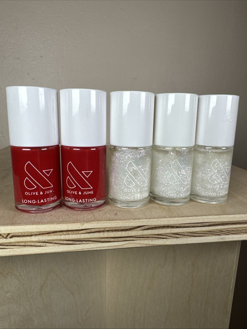 Olive & June Nail Polish 13. 5 Ml .46 Fl Oz Red Glitter Set Of 5 Lot 11